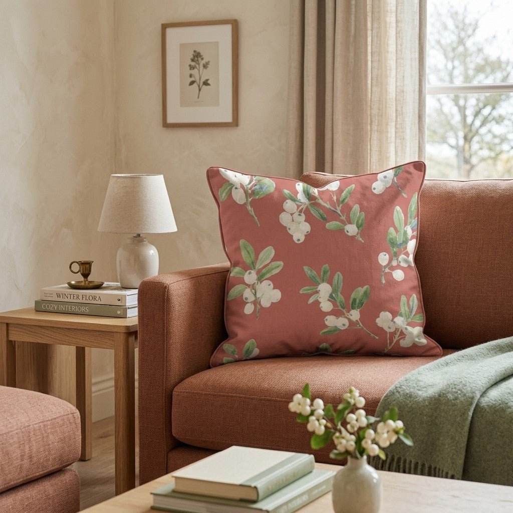 Red And White Cranberries Throw Pillow - Hillcroft Home