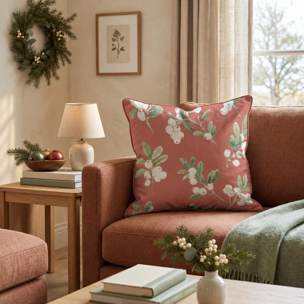 Red And White Cranberries Throw Pillow throw pillow - Hillcroft Home