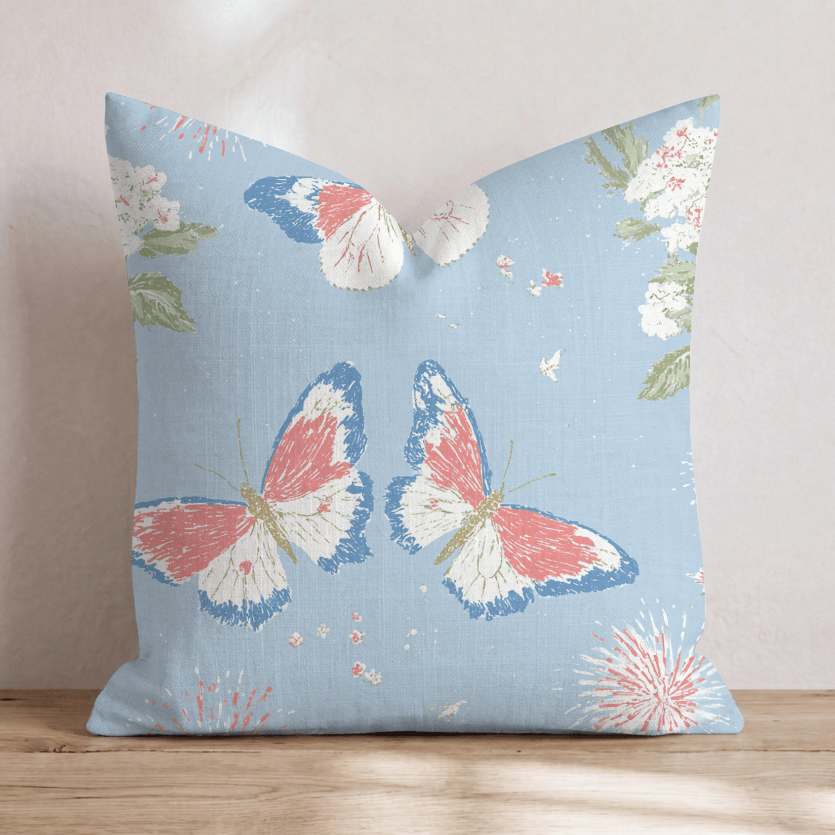 Red and White In Flight Throw Pillow - Hillcroft Home
