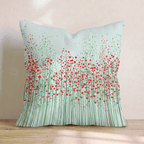 Red Berry Stems Throw Pillow - Hillcroft Home
