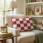 Red Checkered Throw Pillow - Hillcroft Home