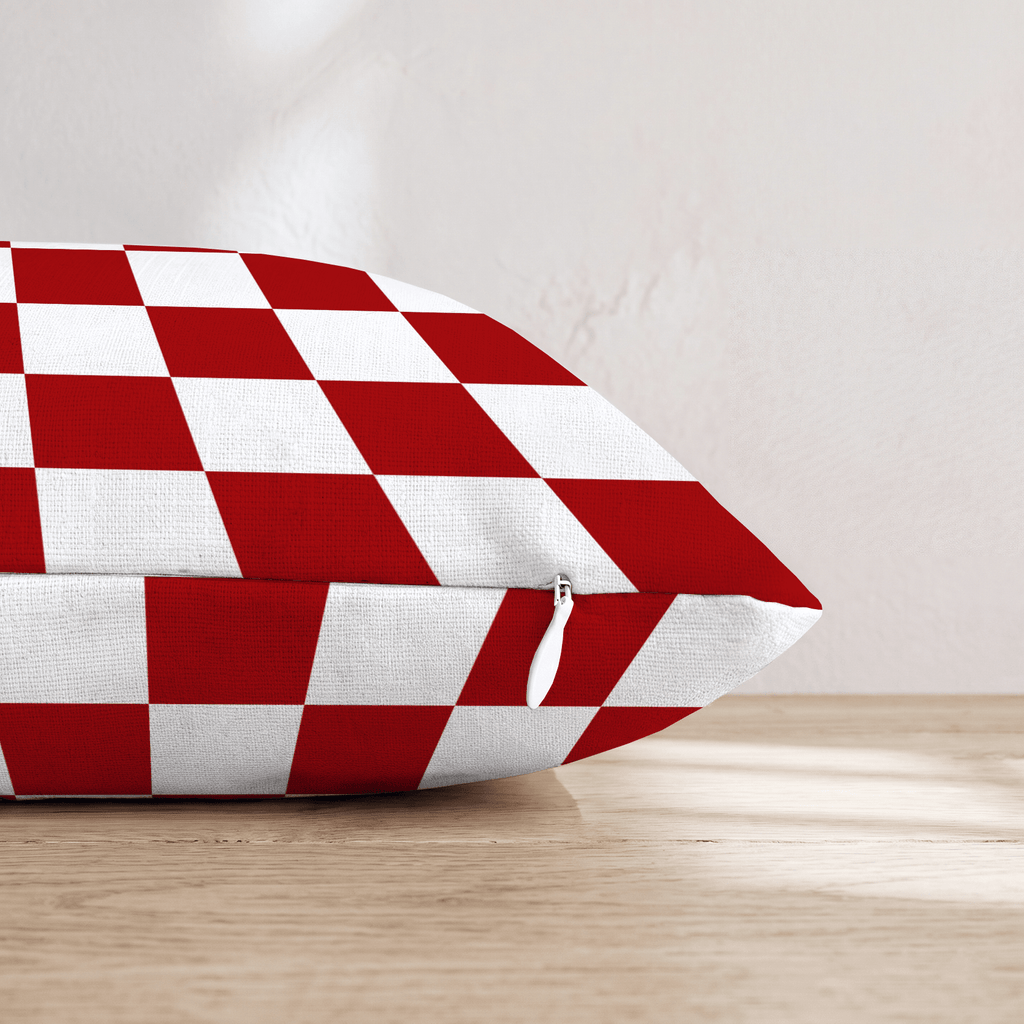 Red Checkered Throw Pillow - Hillcroft Home