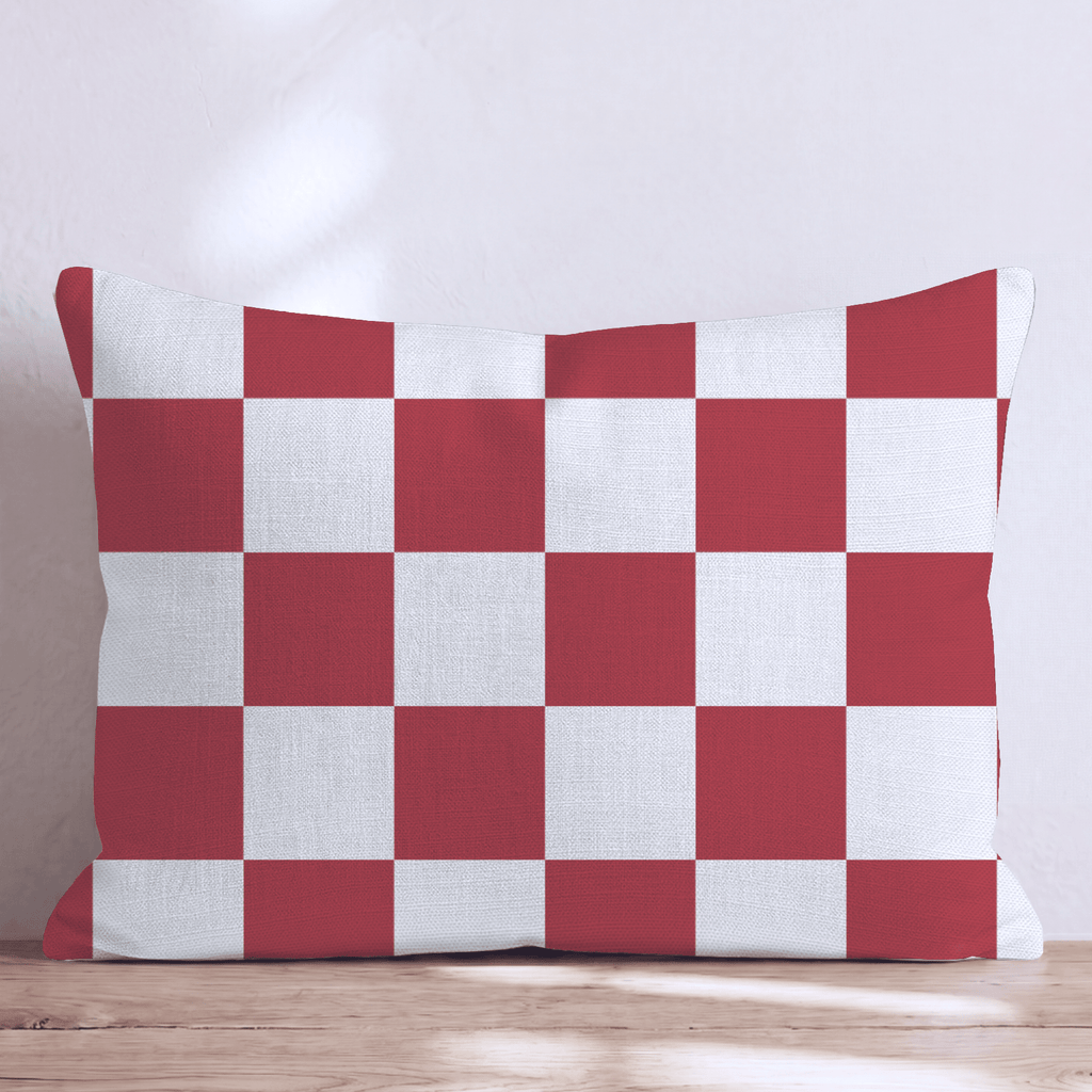 Red Checkered Throw Pillow - Hillcroft Home