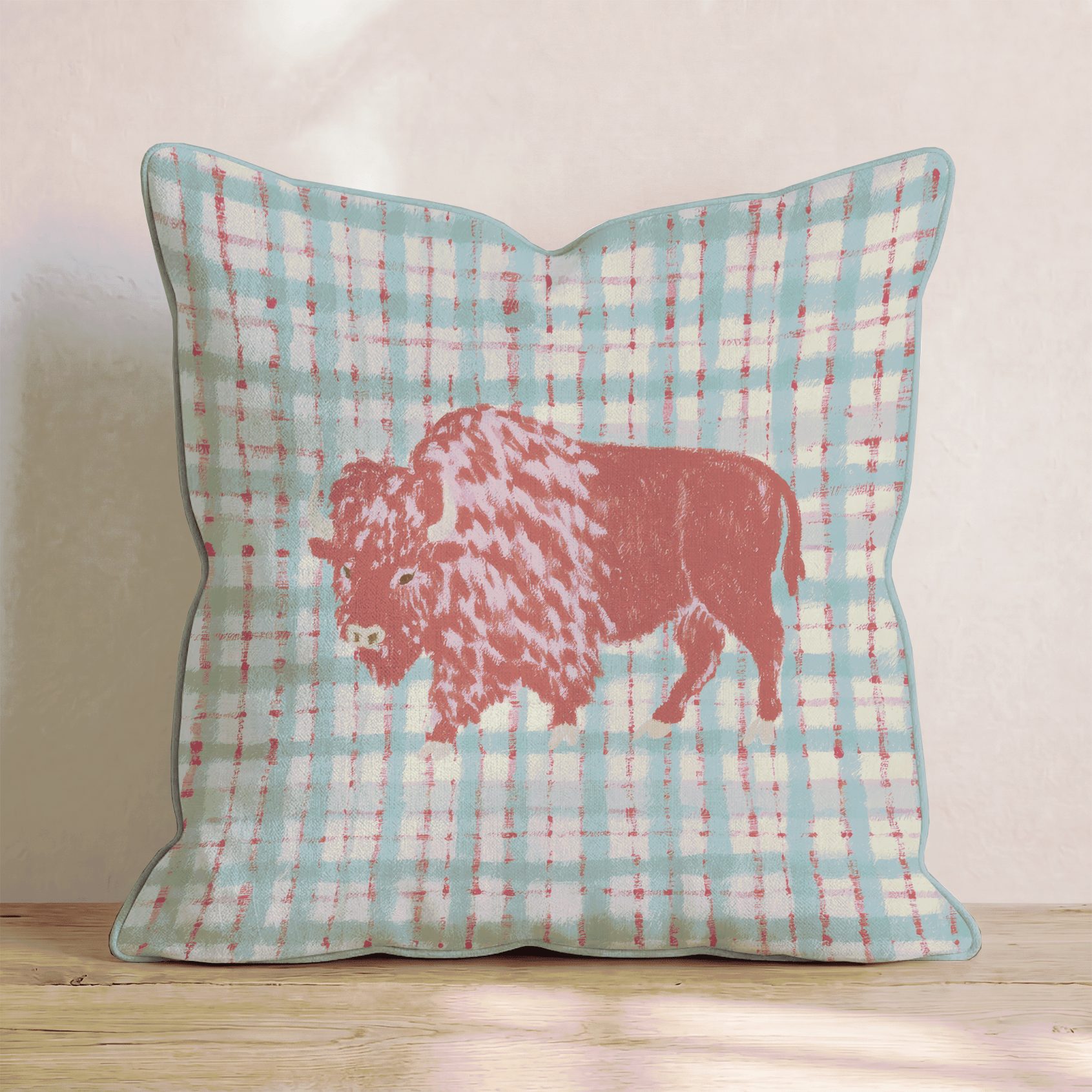 Red Christmas Buffalo Throw Pillow - Hillcroft Home