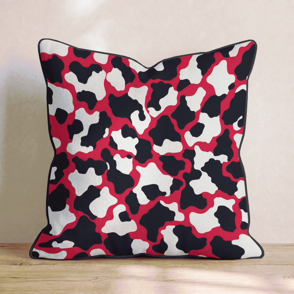 Red Hot Cow Print Throw Pillow - Hillcroft Home