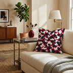 Red Hot Cow Print Throw Pillow - Hillcroft Home