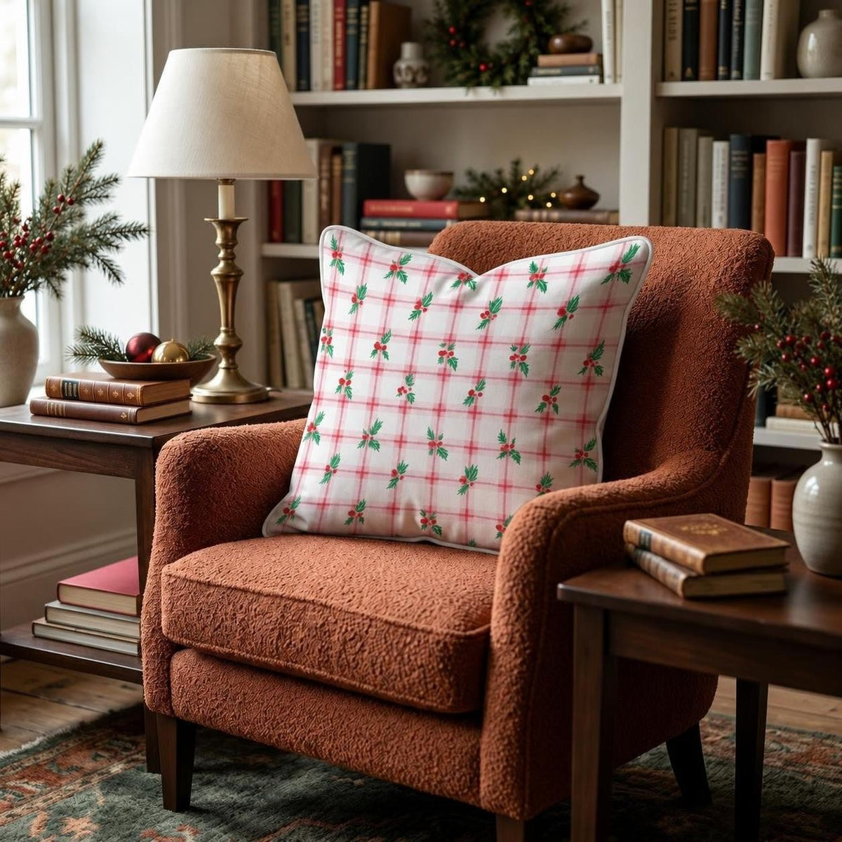 Red Hot Holiday Throw Pillow throw pillow - Hillcroft Home