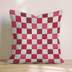 Red Multi Checker Throw Pillow - Hillcroft Home