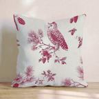 Red Owl Toile Throw Pillow - Hillcroft Home