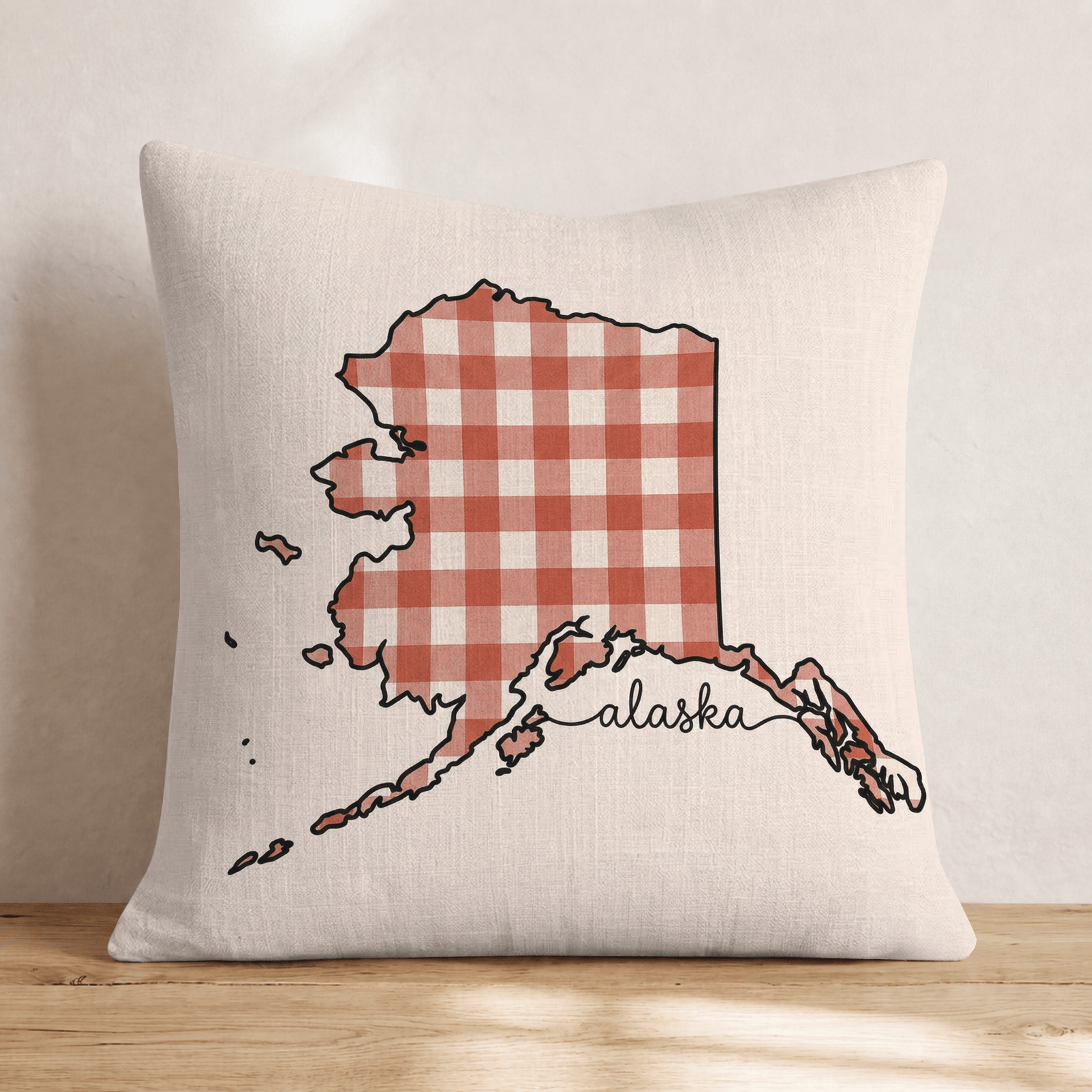 Red Plaid Alaska Throw Pillow - Hillcroft Home