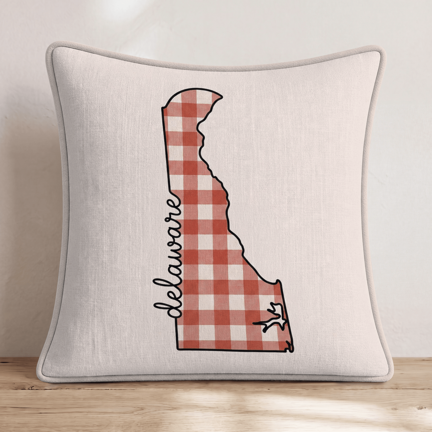 Red Plaid Deleware Throw Pillow - Hillcroft Home