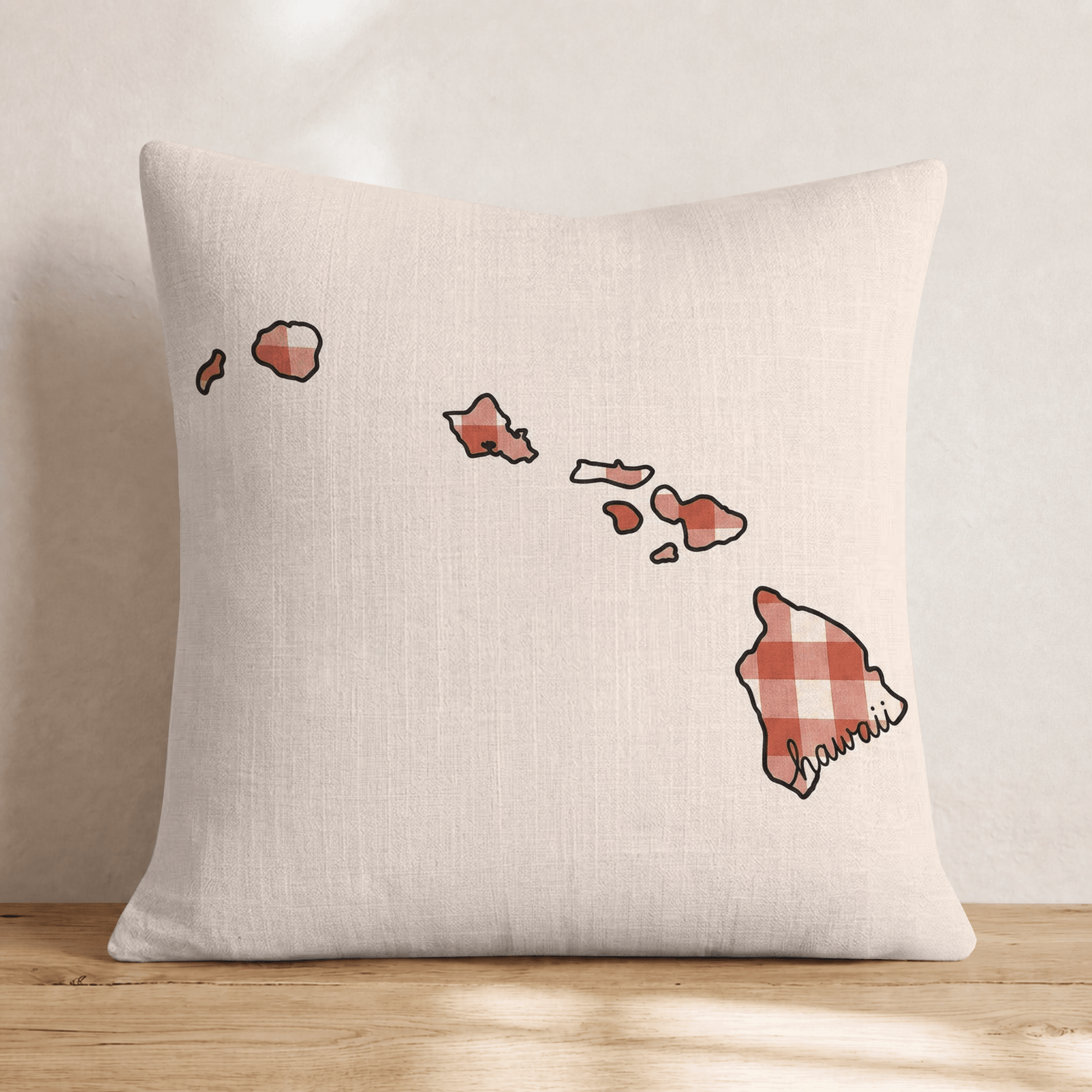 Red Plaid Hawaii Throw Pillow - Hillcroft Home