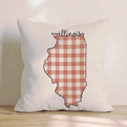 Red Plaid Illinois Throw Pillow - Hillcroft Home