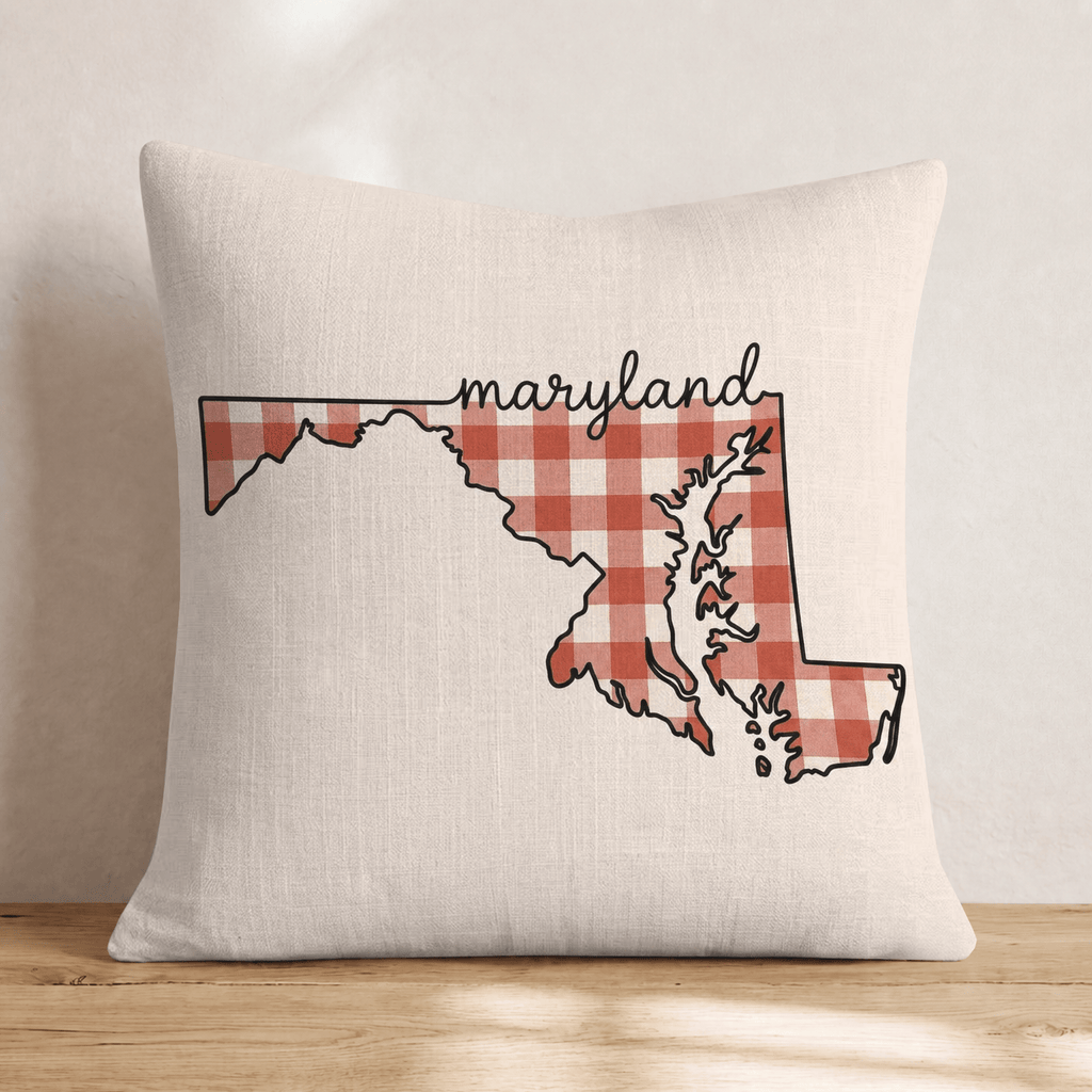 Red Plaid Maryland Throw Pillow - Hillcroft Home