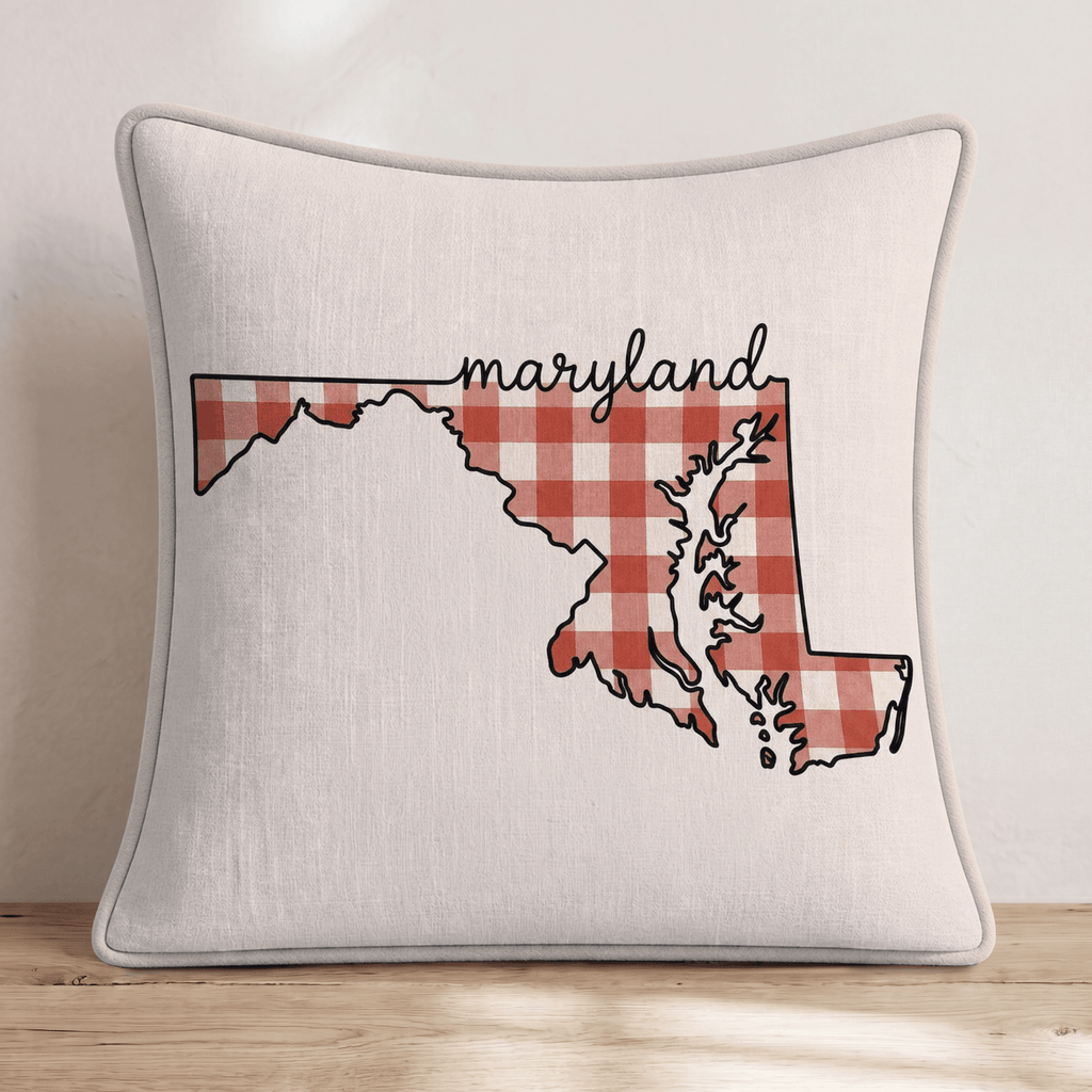 Red Plaid Maryland Throw Pillow - Hillcroft Home