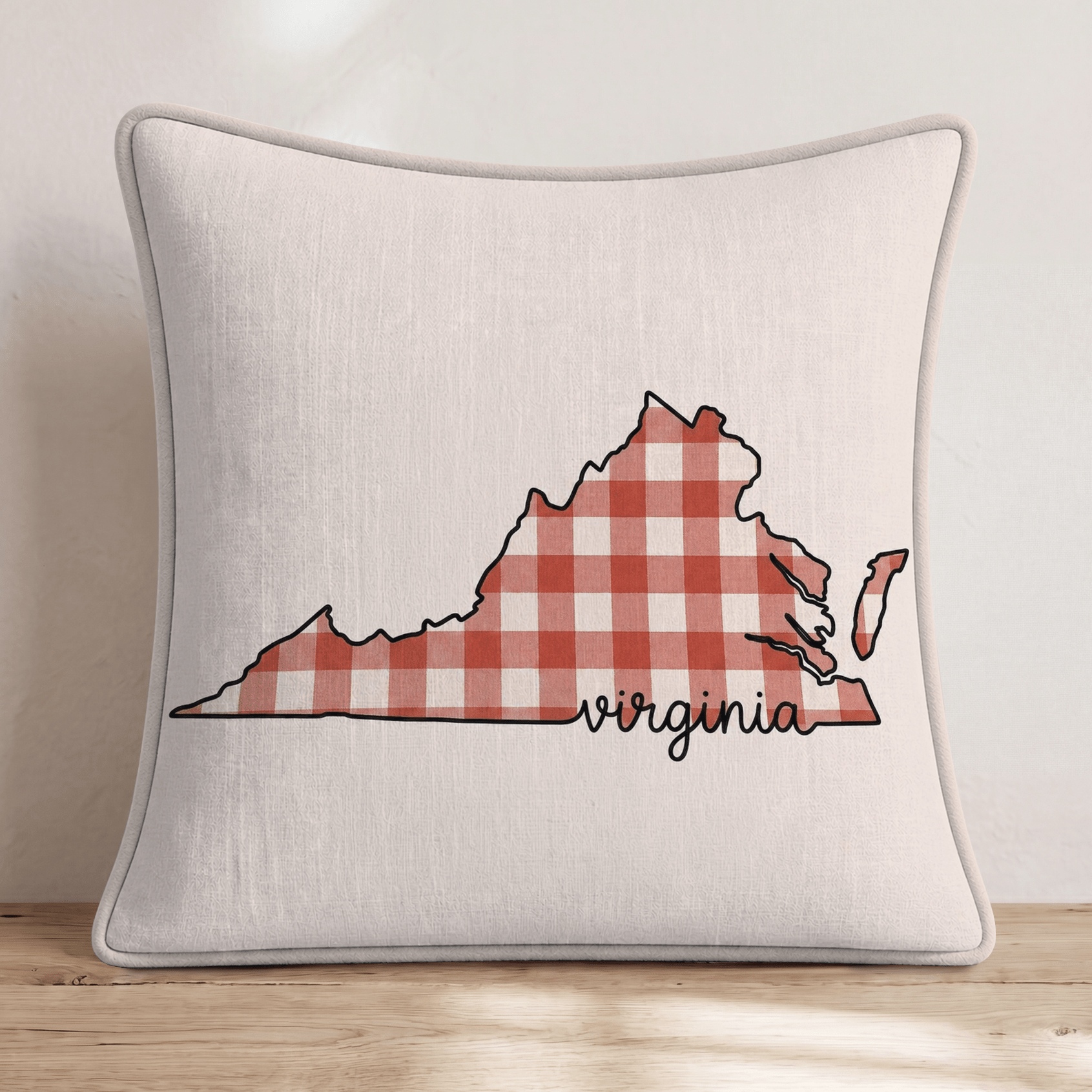 Red Plaid Virginia Throw Pillow - Hillcroft Home