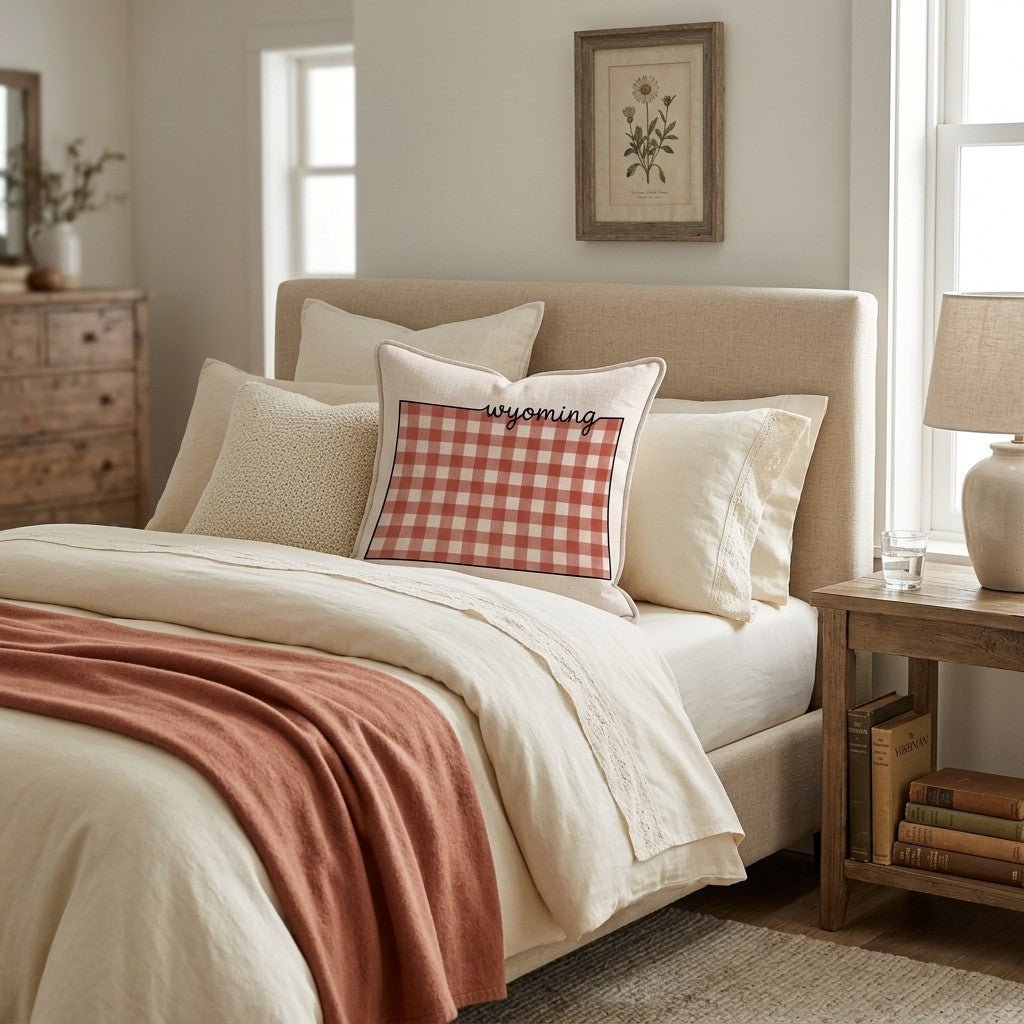 Red Plaid Wyoming Throw Pillow - Hillcroft Home
