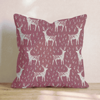 Red Reindeer Pattern Throw Pillow - Hillcroft Home