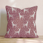 Red Reindeer Pattern Throw Pillow - Hillcroft Home