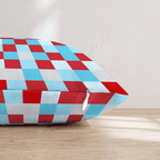 Red Sky Pixel Check Throw Pillow - Hillcroft Home