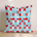 Red Sky Pixel Check Throw Pillow - Hillcroft Home