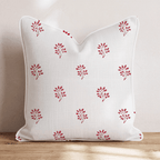 Red Stamps Throw Pillow - Hillcroft Home