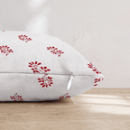 Red Stamps Throw Pillow - Hillcroft Home