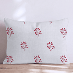 Red Stamps Throw Pillow - Hillcroft Home