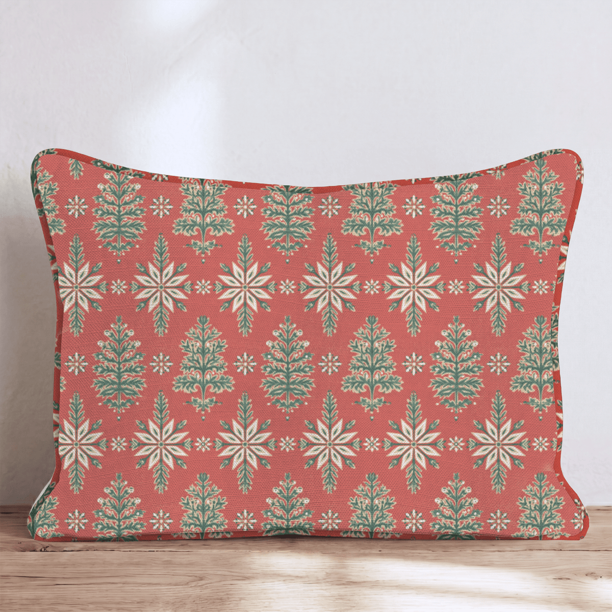 Red Sweater Weather Throw Pillow throw pillow - Hillcroft Home