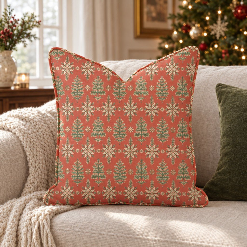 Red Sweater Weather Throw Pillow throw pillow - Hillcroft Home