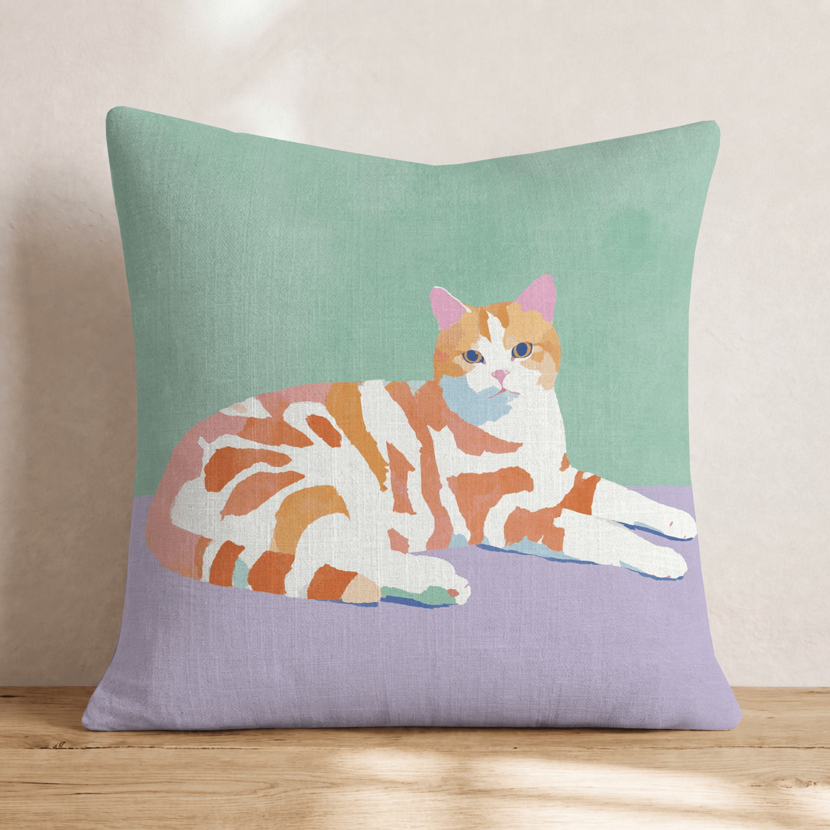 Red Tabby Cat Throw Pillow - Hillcroft Home