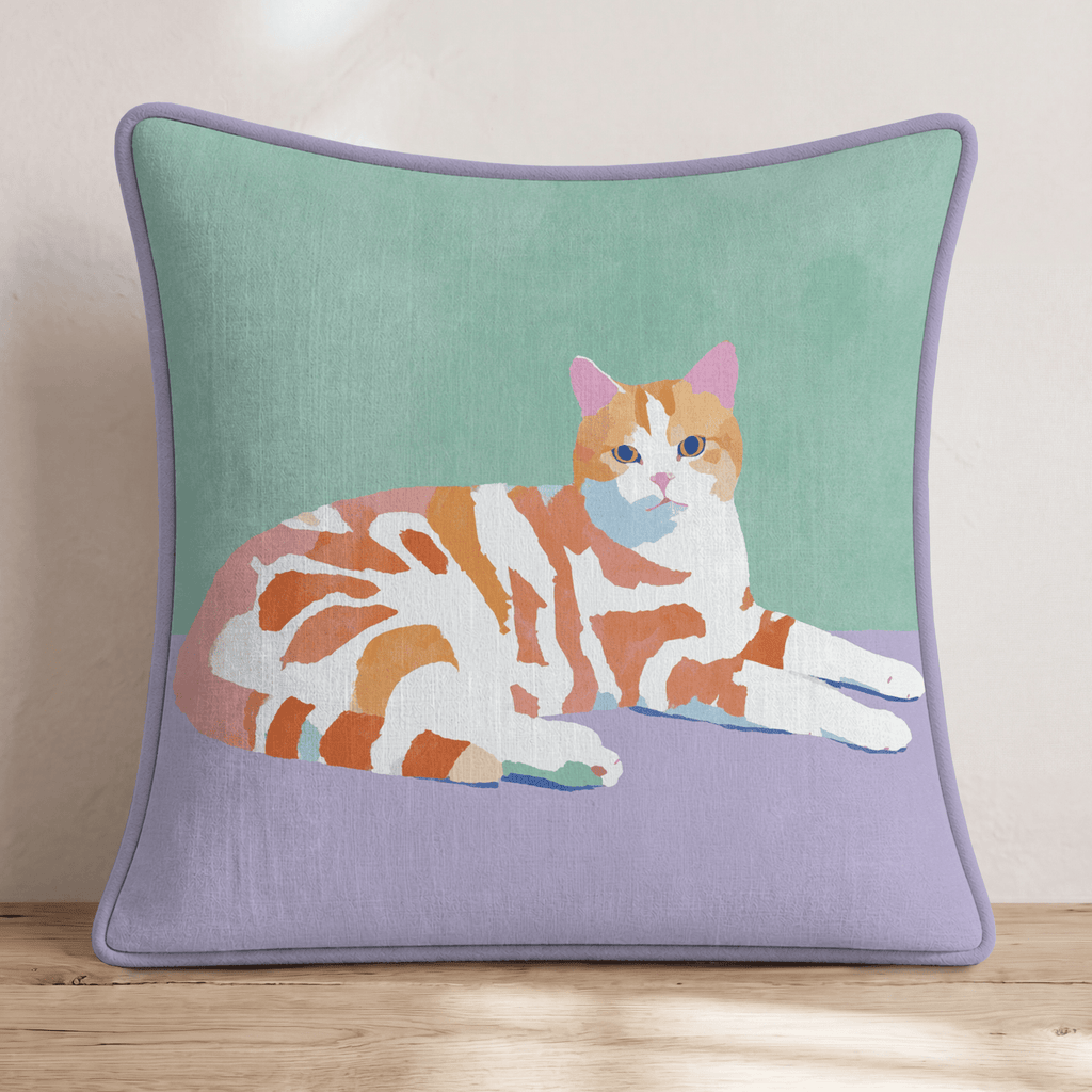 Red Tabby Cat Throw Pillow - Hillcroft Home