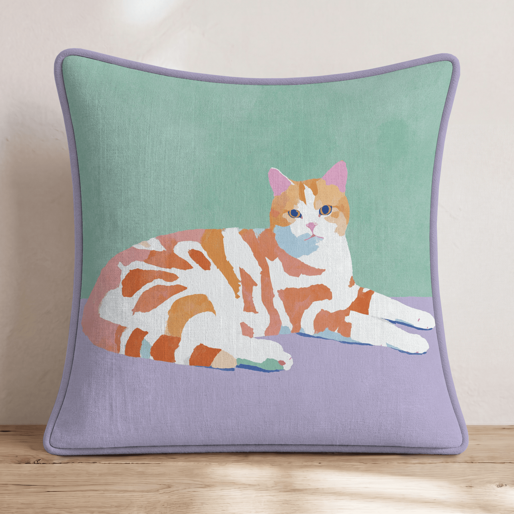 Red Tabby Cat Throw Pillow - Hillcroft Home