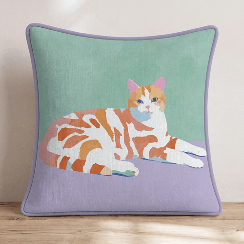Red Tabby Cat Throw Pillow - Hillcroft Home