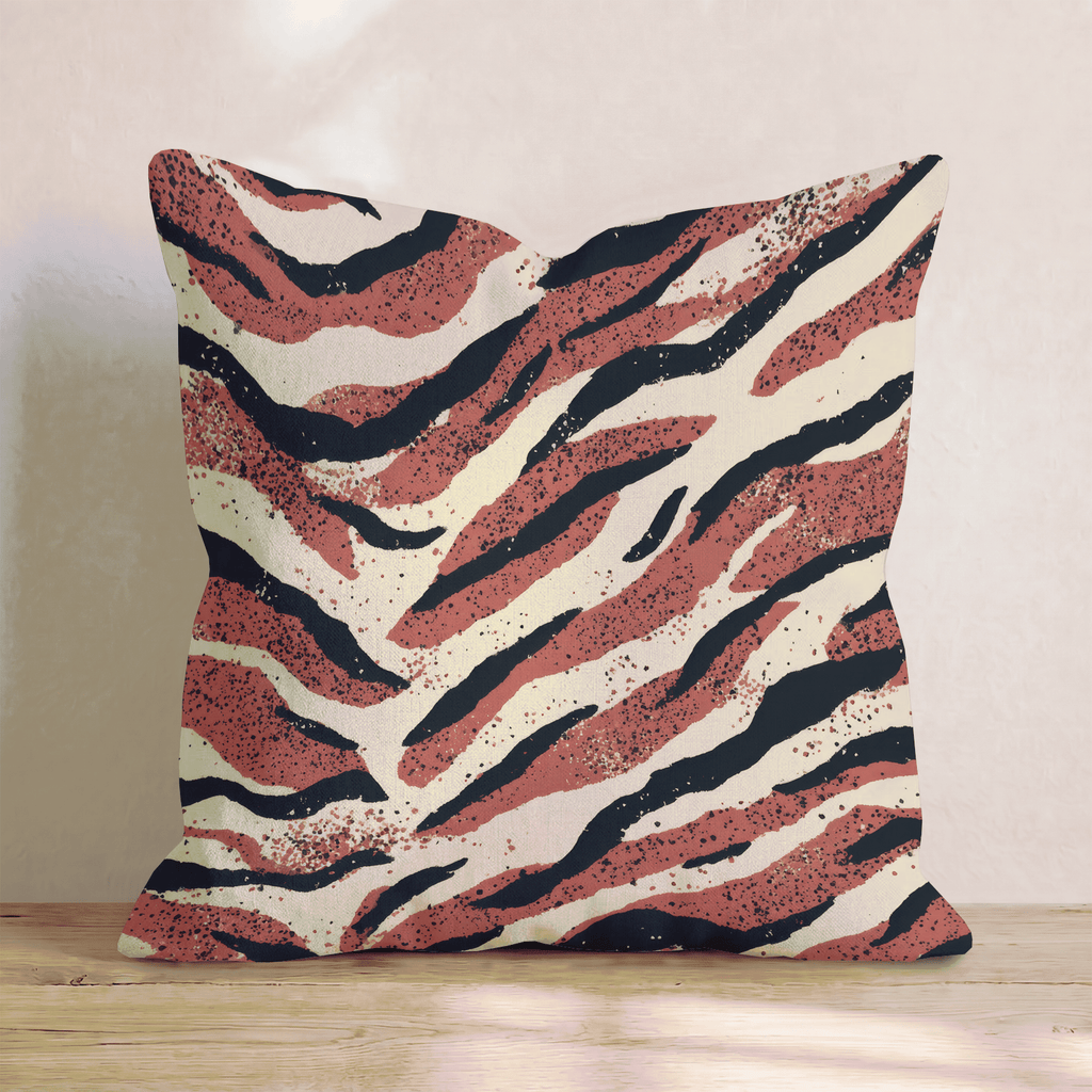 Red Tiger Grunge Throw Pillow - Hillcroft Home