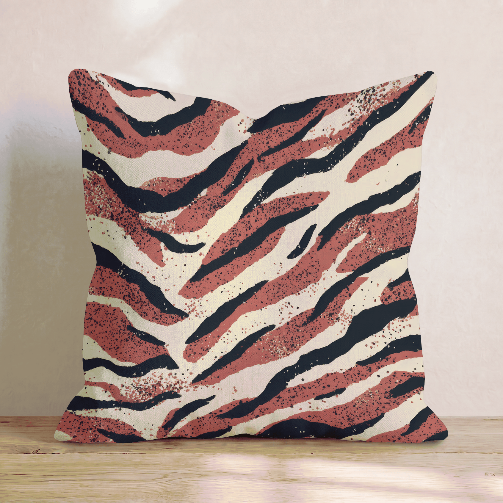 Red Tiger Grunge Throw Pillow - Hillcroft Home