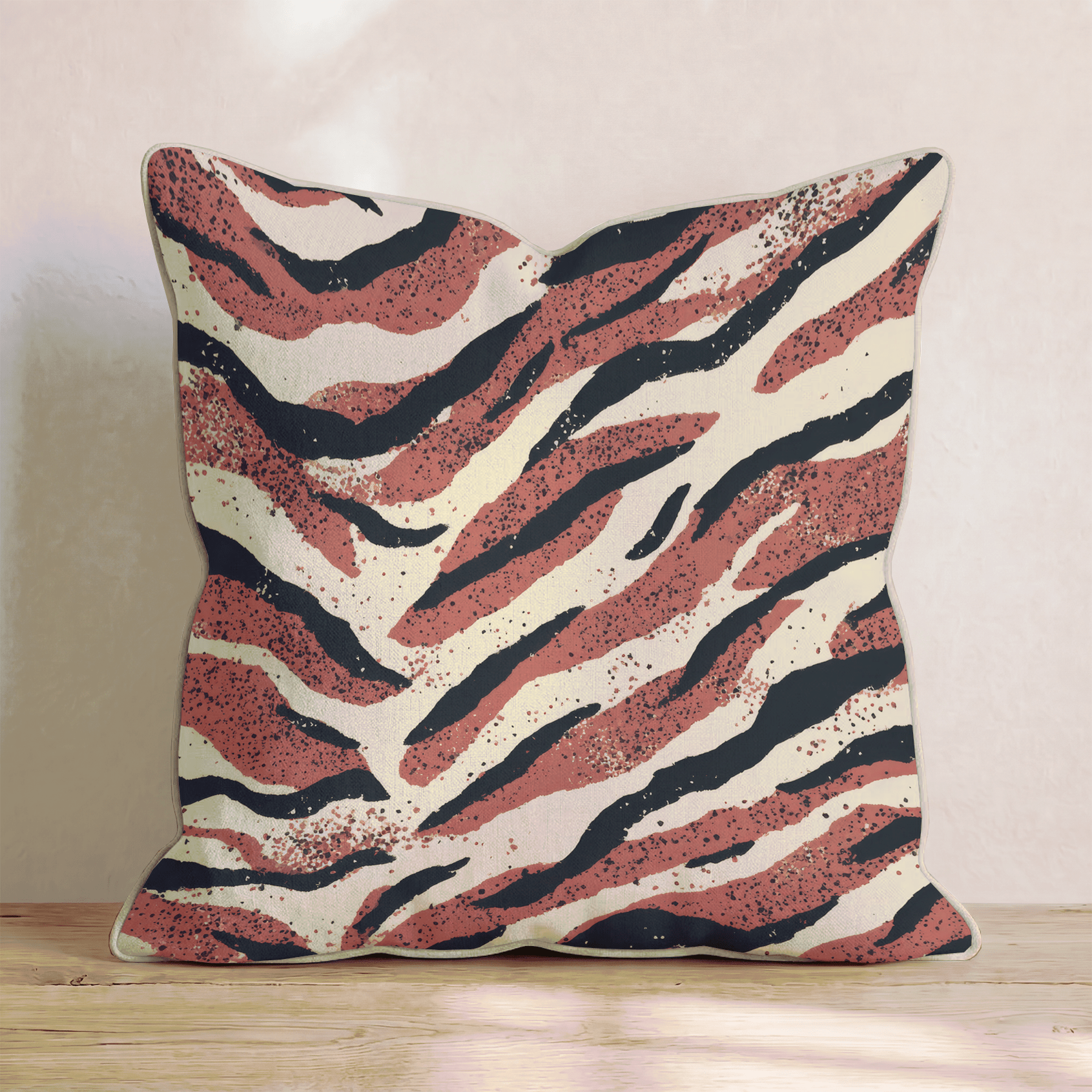 Red Tiger Grunge Throw Pillow - Hillcroft Home