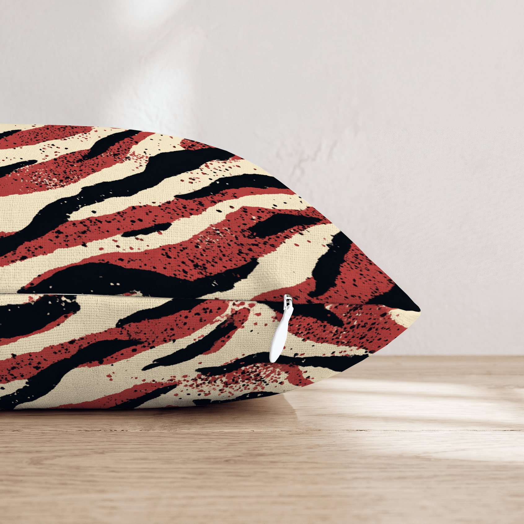 Red Tiger Grunge Throw Pillow - Hillcroft Home