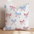 Red White and Blue Bows Throw Pillow - Hillcroft Home