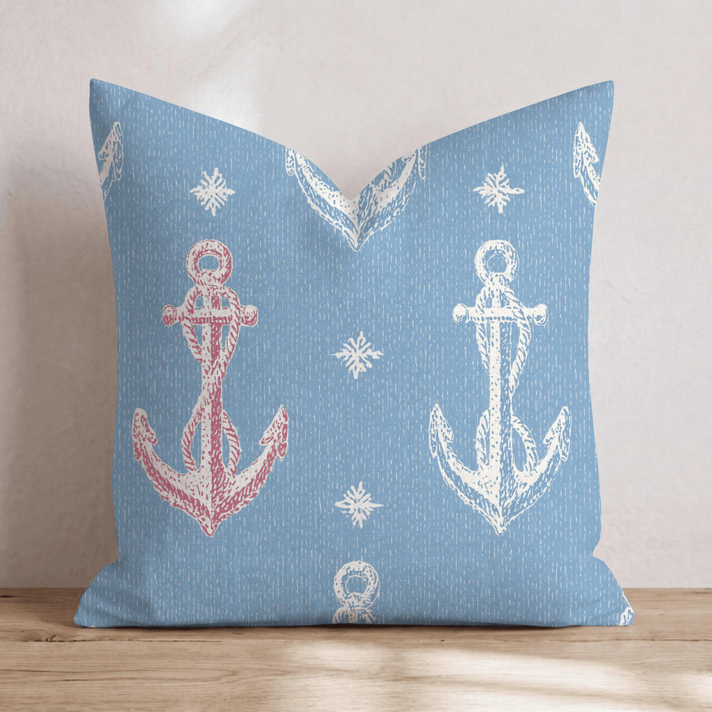 Red, White, And Nautical Throw Pillow - Hillcroft Home