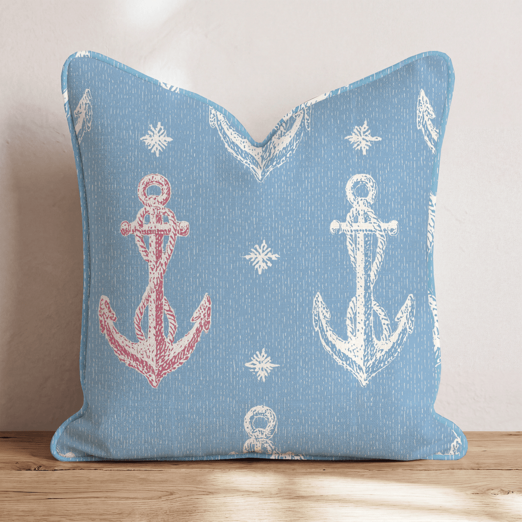Red, White, And Nautical Throw Pillow - Hillcroft Home
