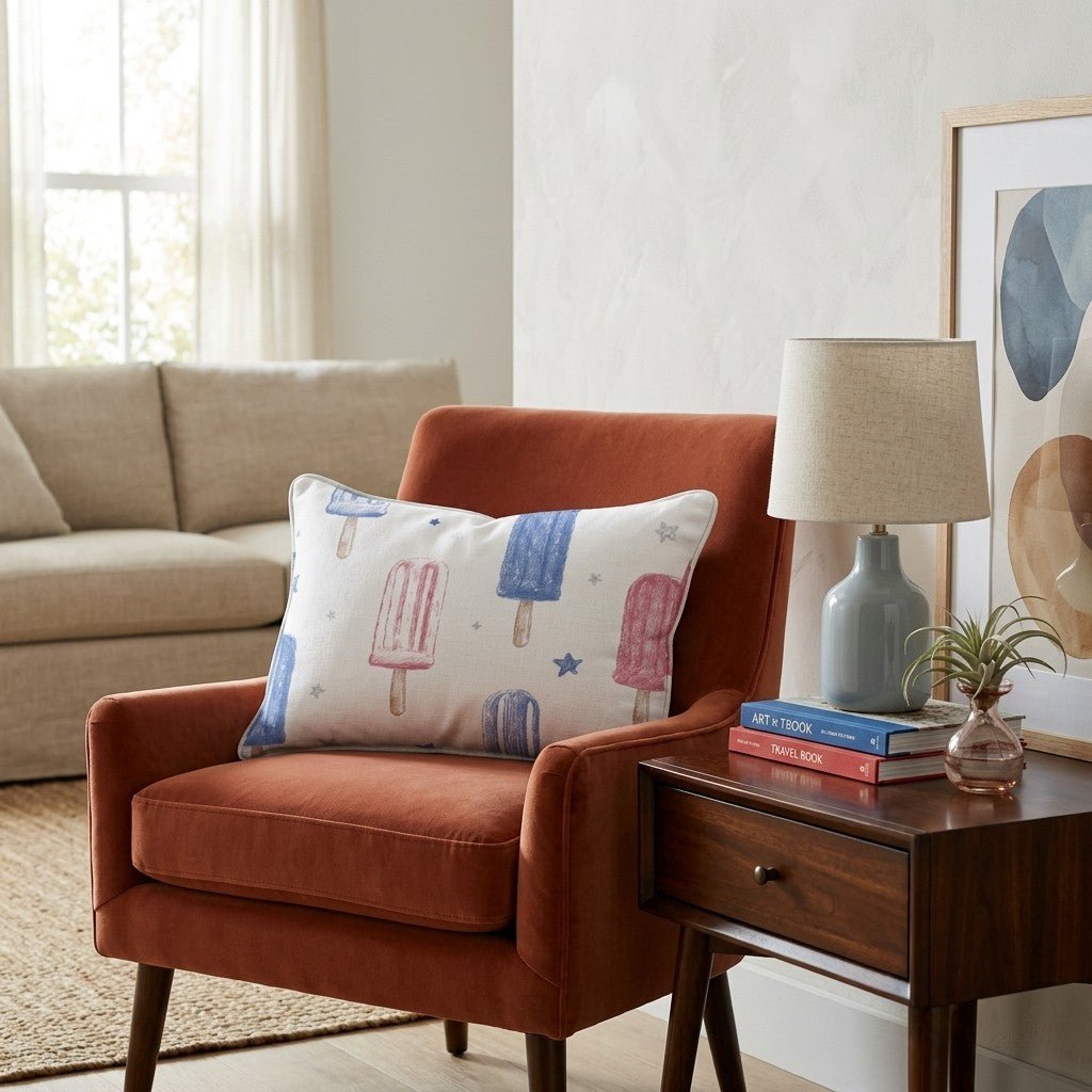 Red, White and Popsicles Throw Pillow - Hillcroft Home