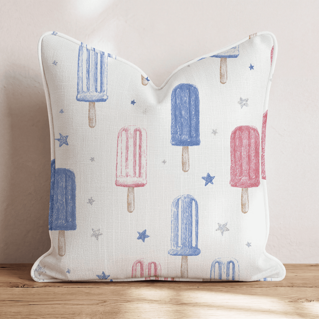 Red, White and Popsicles Throw Pillow - Hillcroft Home
