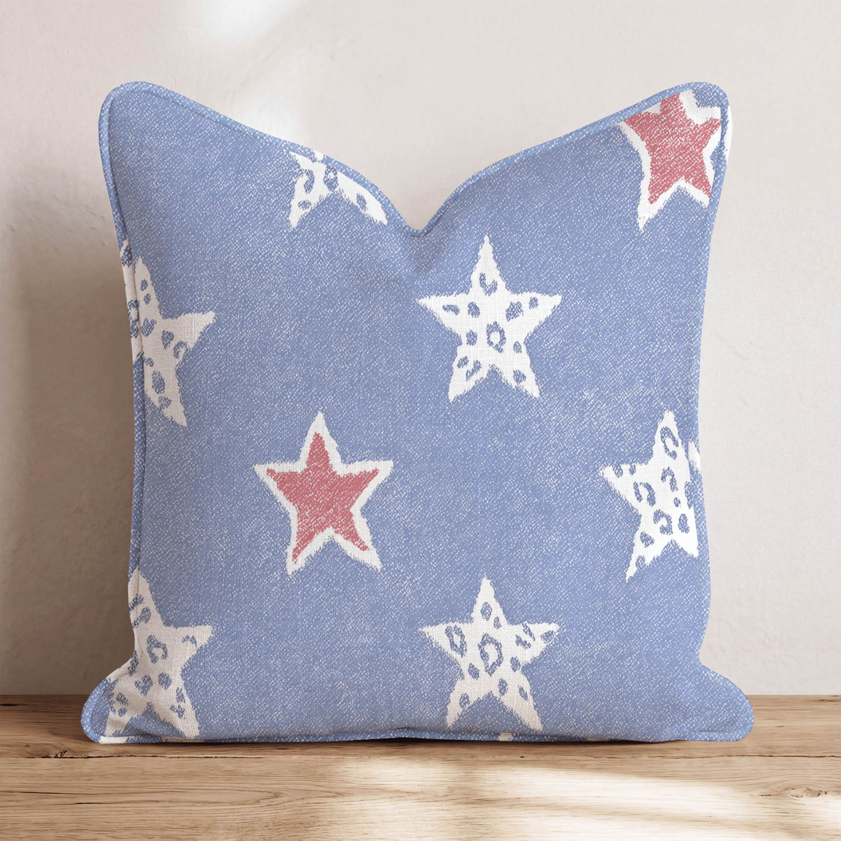 Red, White, Blue, And Leopard Print Throw Pillow - Hillcroft Home