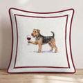 Red Wine Airedale Throw Pillow - Hillcroft Home