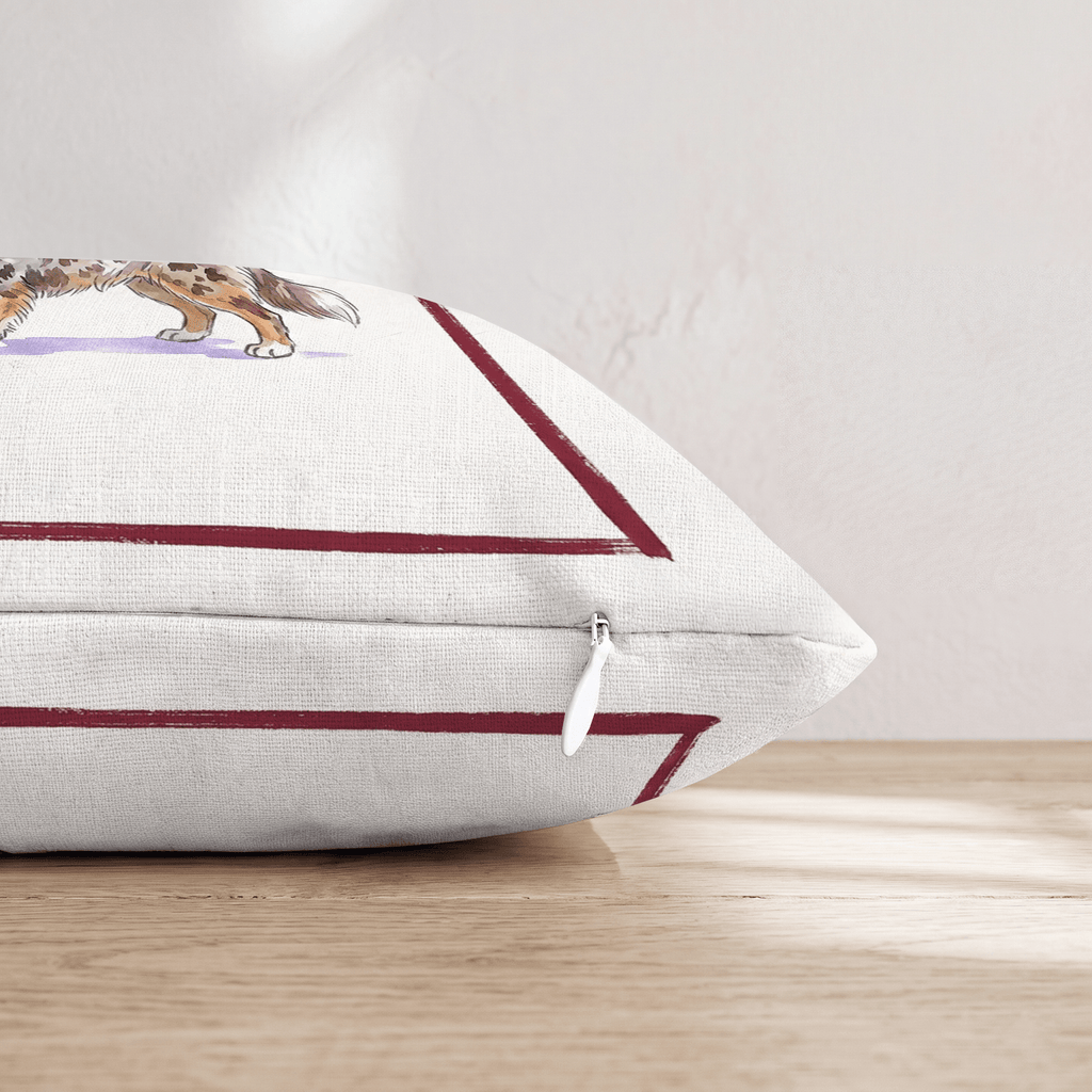 Red Wine Australian Shepherd Throw Pillow - Hillcroft Home