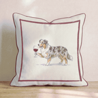 Red Wine Australian Shepherd Throw Pillow - Hillcroft Home