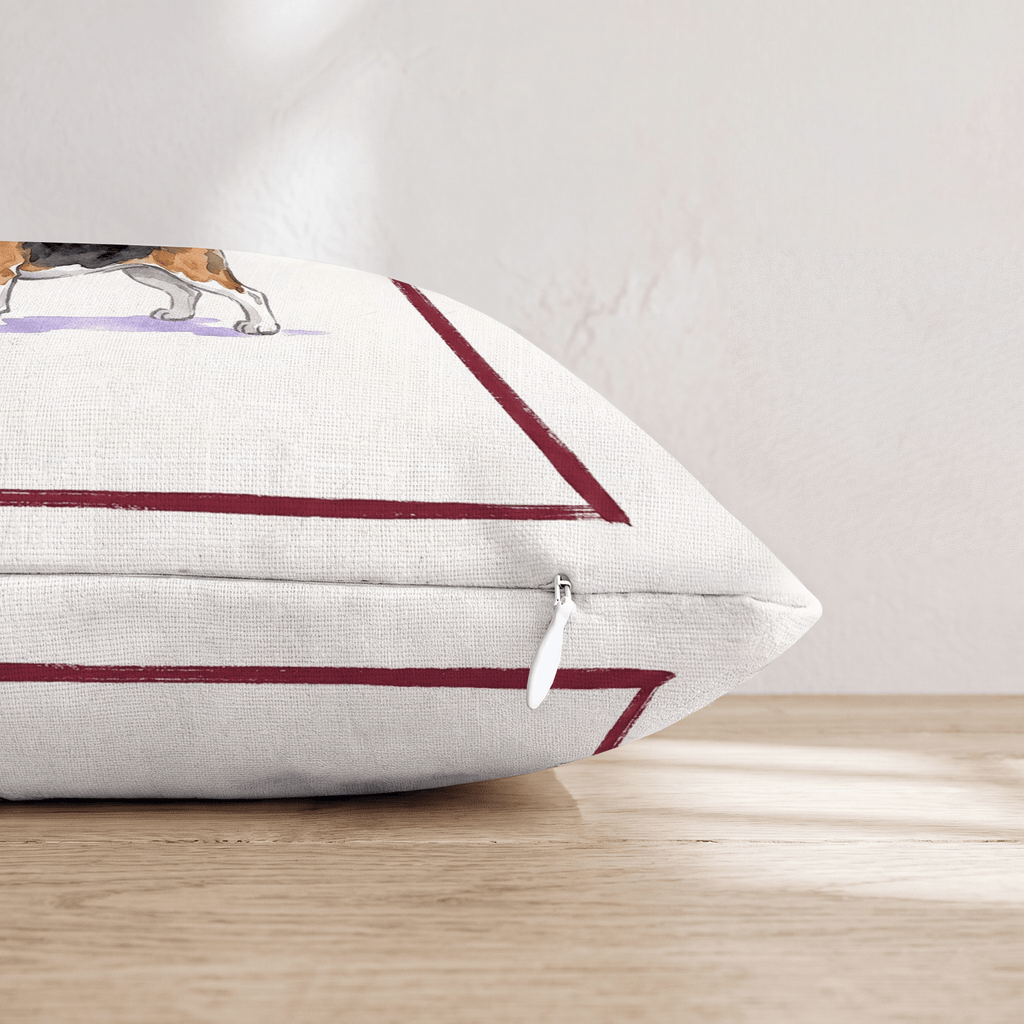 Red Wine Beagle Throw Pillow - Hillcroft Home