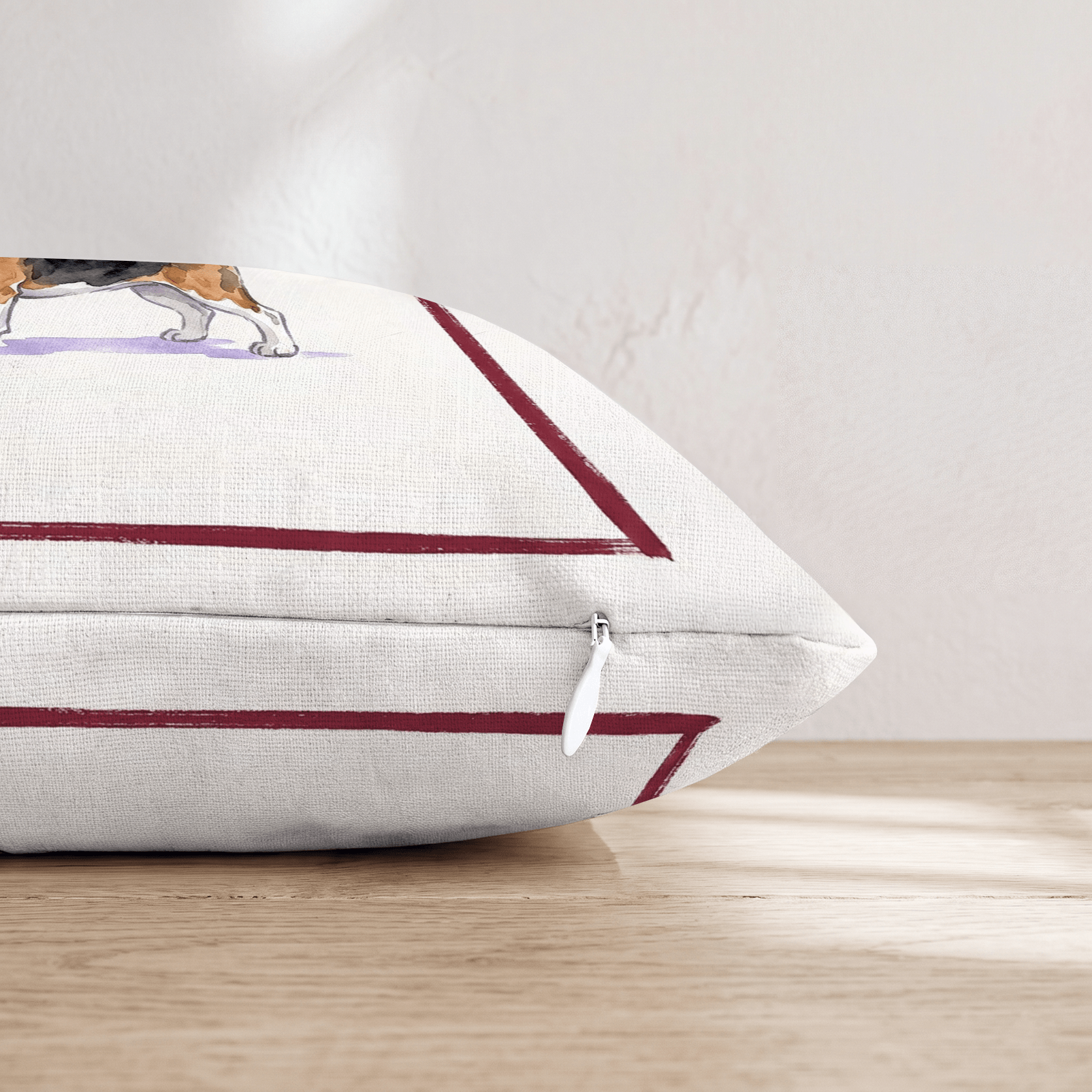 Red Wine Beagle Throw Pillow - Hillcroft Home