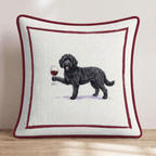 Red Wine Black Goldendoodle Throw Pillow - Hillcroft Home